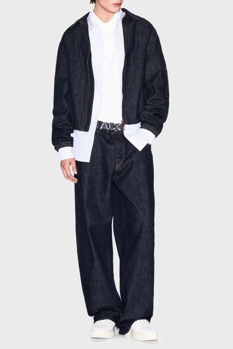 Armani Exchange % 100 Pamuk Regular Fit Jakarlı Erkek Gömlek XM000719 AF13206 F0048 BEYAZ - Armani Exchange (1)