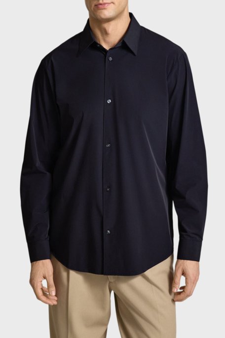 Armani Exchange % 100 Pamuk Regular Fit Klasik Yaka Erkek Gömlek XM001567 AF19193 UB101 LACİVERT - Armani Exchange