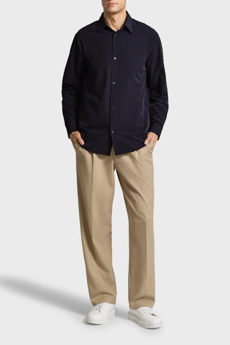 Armani Exchange % 100 Pamuk Regular Fit Klasik Yaka Erkek Gömlek XM001567 AF19193 UB101 LACİVERT - Armani Exchange (1)