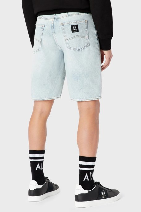 Armani Exchange % 100 Pamuk Regular Fit Kot Erkek Short 3RZJ65 Z1S5Z 1500 Buz Mavisi - Armani Exchange (1)