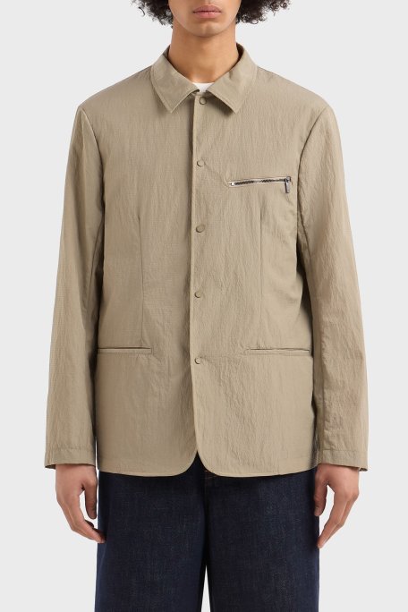 Armani Exchange Astarlı Regular Fit Çıtçıt Düğmeli Düz Yaka Erkek Ceket XM000435 AF13138 U6167 BEJ - Armani Exchange (1)