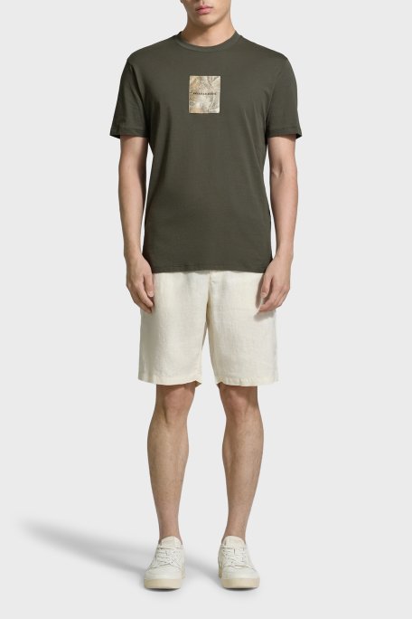 Armani Exchange Baskılı Pamuklu Regular Fit Bisiklet Yaka Erkek T Shirt XM002501 AF10356 U8144 Haki - Armani Exchange (1)