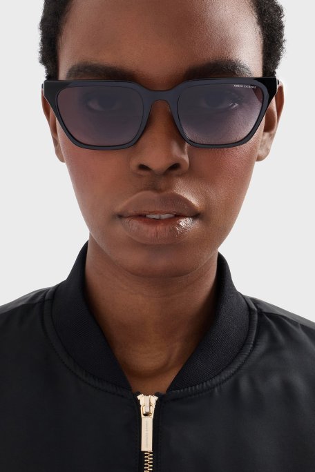 Armani Exchange Cat Eye Güneş Bayan Gözlük 0AX4158S 81588G 55 Parlak Siyah-Gradyan Gri - Armani Exchange (1)