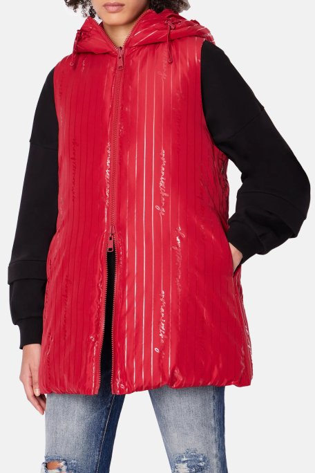 Armani Exchange Çift Taraflı Regular Fit Uzun Şişme Kadın Yelek 6RYQ06 YN1MZ 04PV KIRMIZI - Armani Exchange