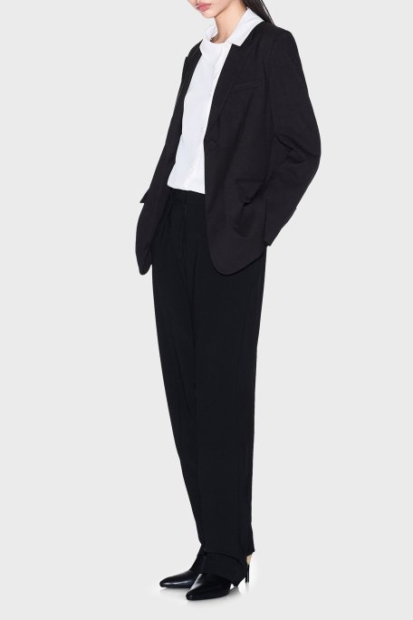 Armani Exchange Çimalı Relaxed Fit Yüksek Bel Düz Paça Bayan Pantolon XW000664 AF10872 UC001 SİYAH - Armani Exchange (1)