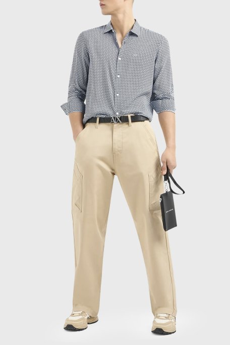 Armani Exchange Desenli Regular Fit Erkek Gömlek 3DZC48 ZNRNZ 71AZ LACİVERT - Armani Exchange (1)