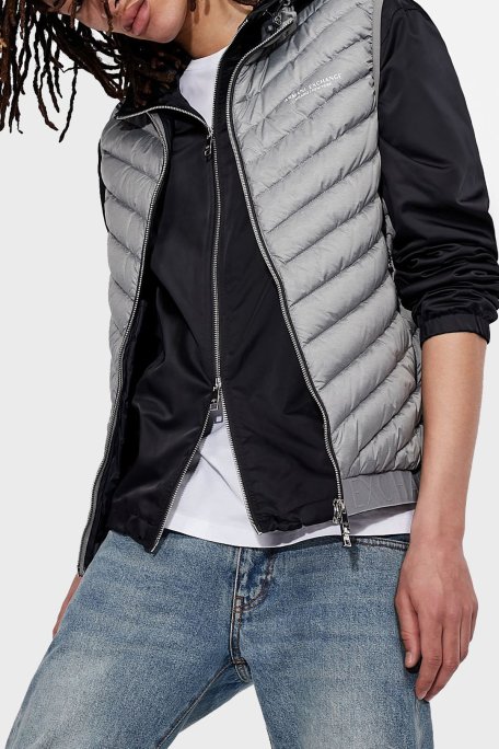Armani Exchange Ördek Tüyü Dolgulu Regular Fit Şişme Erkek Yelek 8NZQ52 ZNW3Z 0902 GRİ - Armani Exchange (1)