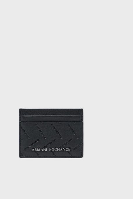 Armani Exchange Hakiki Deri Logolu Erkek Kartlık XM000169 AF27287 UC001 SİYAH - Armani Exchange