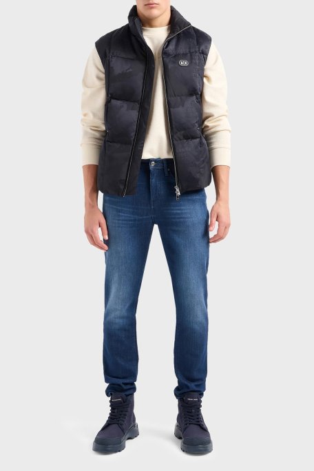 Armani Exchange J14 Normal Bel Slim Fit Jeans Erkek Kot Pantolon 3DZJ14 Z1TTZ 25EX LACİVERT - Armani Exchange