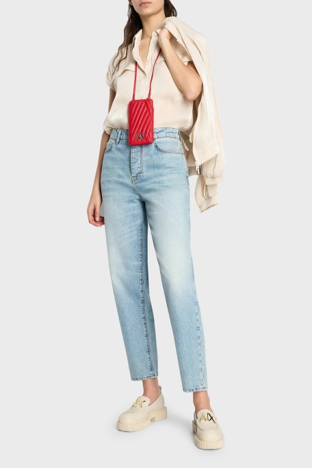 Armani Exchange J51 Tapered Fit Düz Paça Jeans Bayan Kot Pantolon 3DYJ51 Y27CZ 1500 MAVİ - Armani Exchange