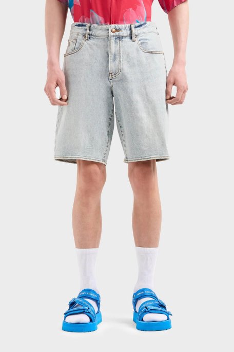 Armani Exchange J65 Relaxed Fit Denim Erkek Short 3DZJ65 Z1XLZ 25EU AÇIK MAVİ - Armani Exchange