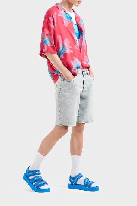 Armani Exchange J65 Relaxed Fit Denim Erkek Short 3DZJ65 Z1XLZ 25EU AÇIK MAVİ - Armani Exchange (1)