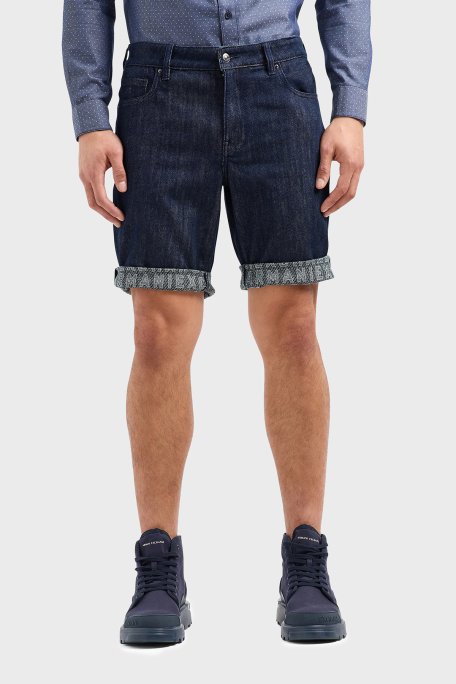 Armani Exchange J65 Streç Regular Fit Cepli Kot Erkek Short 3DZJ65 Z1XKZ 25FR LACİVERT - Armani Exchange