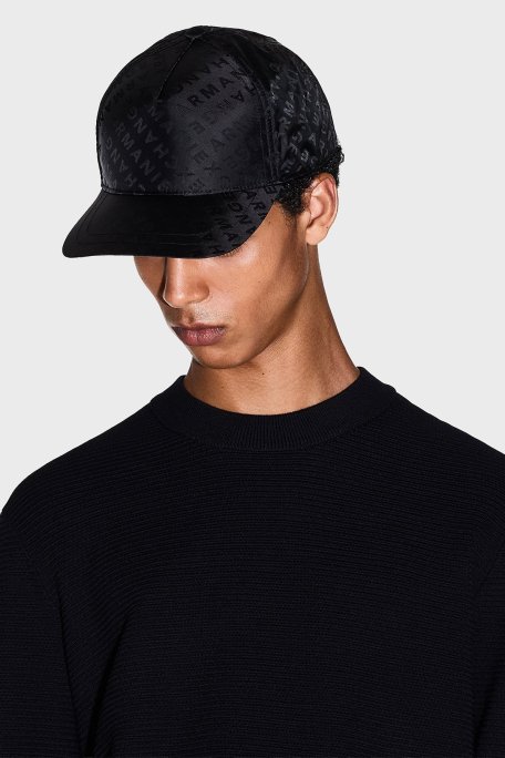 Armani Exchange Jakarlı Logo Baskılı Erkek Şapka XM001519 AF16592 FC022 SİYAH - Armani Exchange (1)