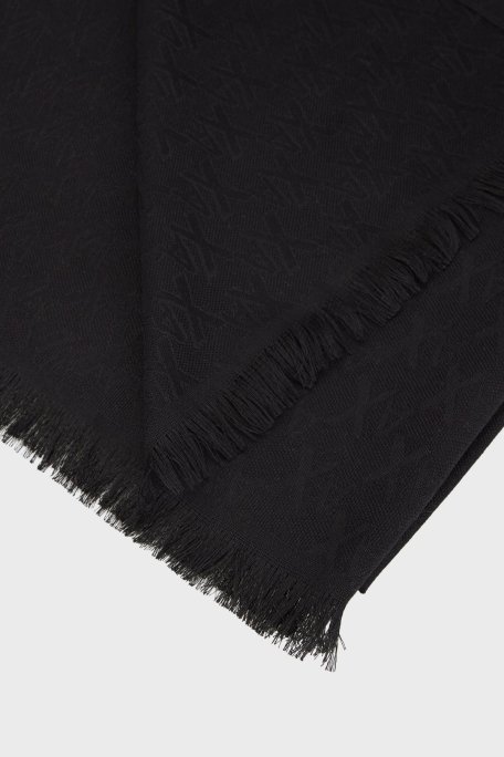 Armani Exchange Jakarlı Logo Baskılı Pamuklu 80 x 186 cm Erkek Şal XM002019 AF19835 UC001 SİYAH - Armani Exchange (1)