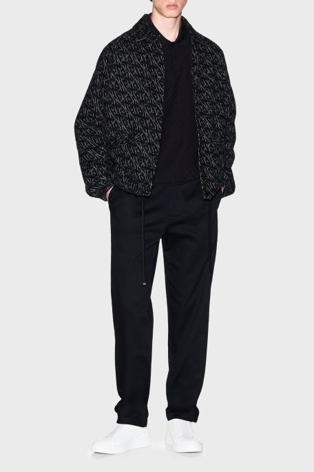 Armani Exchange Jakarlı Pamuklu Regular Fit Düğmeli Erkek Polo Yaka T Shirt XM001882 AF10337 FC022 SİYAH - Armani Exchange (1)