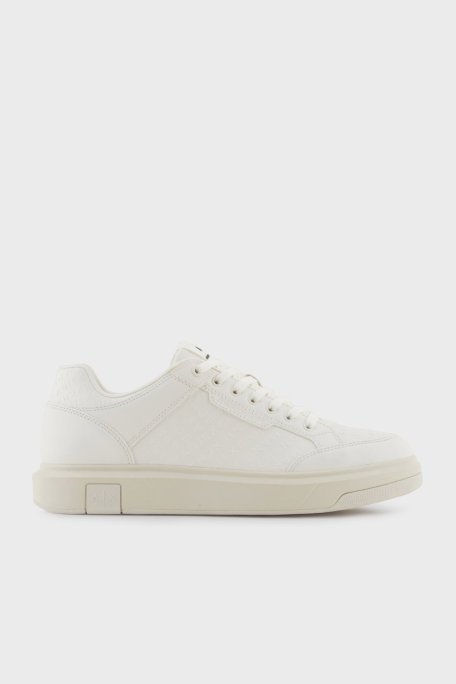 Armani Exchange Kabartma Logolu Sneaker Erkek Ayakkabı XM001722 AF17537 U0011 BEYAZ - Armani Exchange