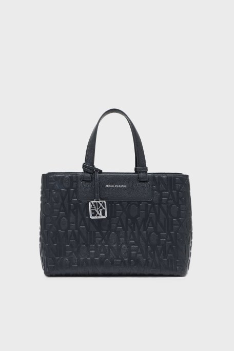 Armani Exchange Kabartmalı Logo Baskılı Ayarlanabilir Askılı Bayan Çanta XW001222 AF15774 UC001 SİYAH - Armani Exchange