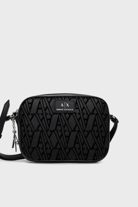Armani Exchange Kabartmalı Logo Baskılı Ayarlanabilir Askılı Bayan Çanta XW002122 AF19298 UC001 SİYAH - Armani Exchange