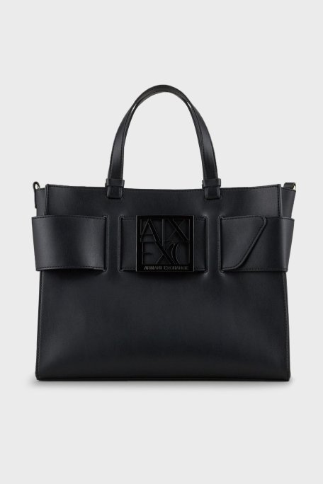 Armani Exchange Marka Logolu Çıkarılabilir Askılı Omuz Bayan Çanta 942689 0A874 00020 SİYAH - Armani Exchange