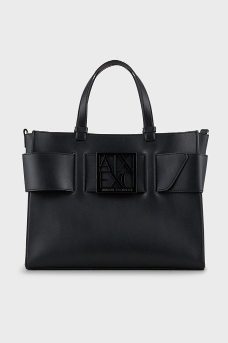 Armani Exchange Marka Logolu Çıkarılabilir Askılı Omuz Kadın Çanta 942689 0A874 00020 SİYAH - Armani Exchange