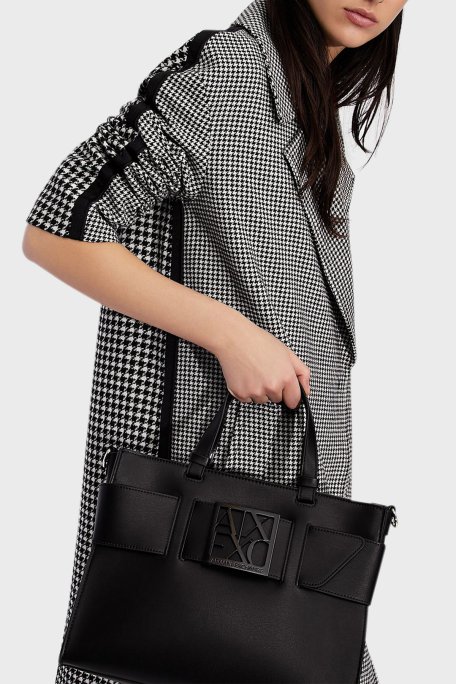 Armani Exchange Marka Logolu Çıkarılabilir Askılı Omuz Kadın Çanta 942689 0A874 00020 SİYAH - Armani Exchange (1)