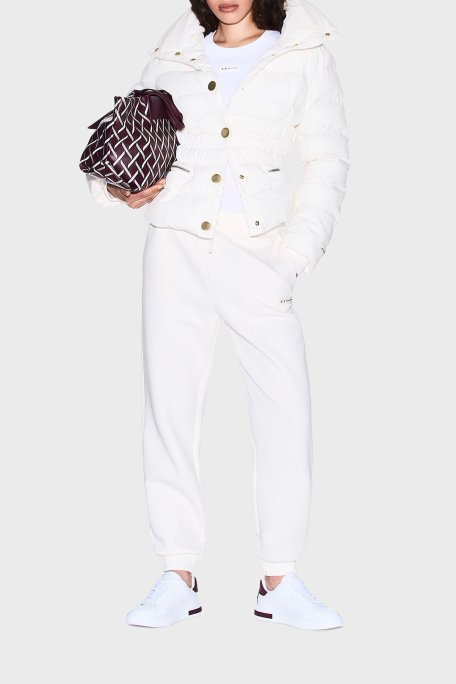 Armani Exchange Kapitoneli Regular Fit Dik Yaka Düğmeli Bayan Mont XW000653 AF15984 U1003 EKRU - Armani Exchange (1)