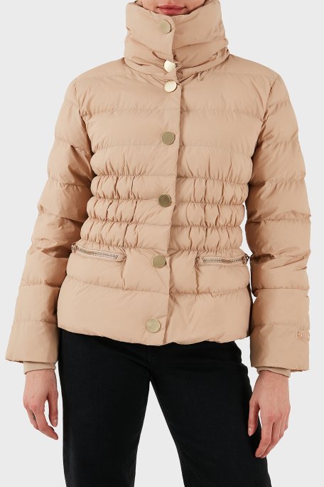 Armani Exchange Kapitoneli Regular Fit Dik Yaka Düğmeli Bayan Mont XW000653 AF15984 U1051 KUM - Armani Exchange