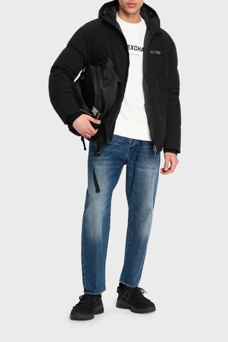 Armani Exchange Kapüşonlu Çift Yönlü Fermuarlı Regular Fit Erkek Mont 6RZB03 ZNICZ 1200 SİYAH - Armani Exchange (1)