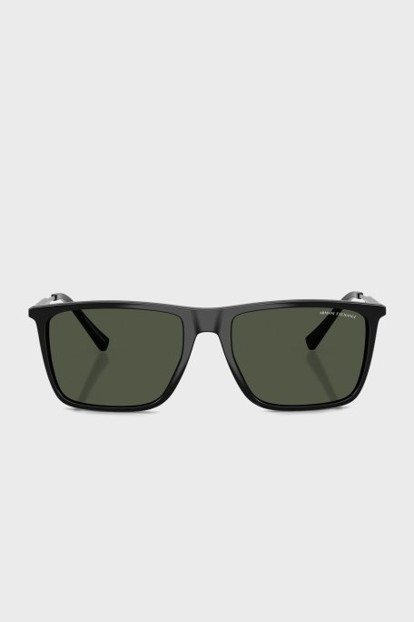 Armani Exchange Kare Güneş Erkek Gözlük 0AX4160S 81582J 57 Parlak Siyah-Koyu Yeşil Polari - Armani Exchange (1)