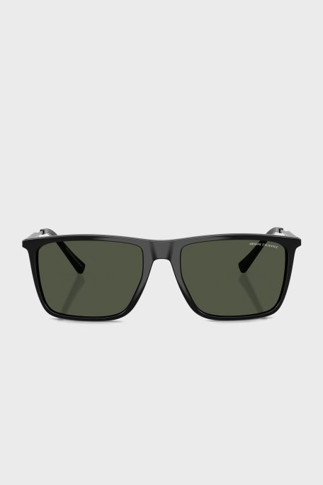Armani Exchange Kare Güneş Erkek Gözlük 0AX4160S 81582J 57 Parlak Siyah-Koyu Yeşil Polari - Armani Exchange (1)