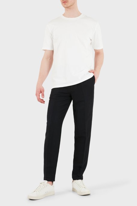 Armani Exchange Keten Karışımlı Yüksek Bel Regular Fit Erkek Pantolon 8NZP15 ZNFNZ 1200 SİYAH - Armani Exchange (1)