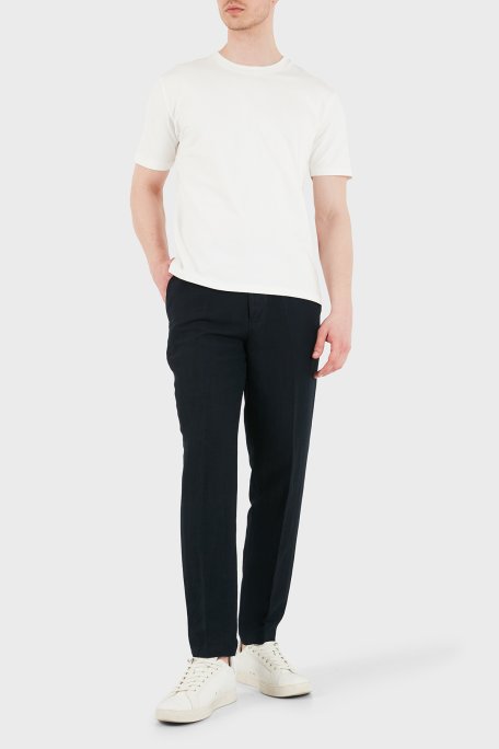 Armani Exchange Keten Karışımlı Yüksek Bel Regular Fit Erkek Pantolon 8NZP15 ZNFNZ 1583 LACİVERT - Armani Exchange (1)