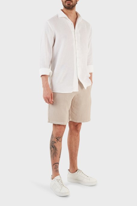 Armani Exchange Keten İpek Twill Erkek Bermuda 8NZS67 ZNFNZ 1724 BEJ - Armani Exchange