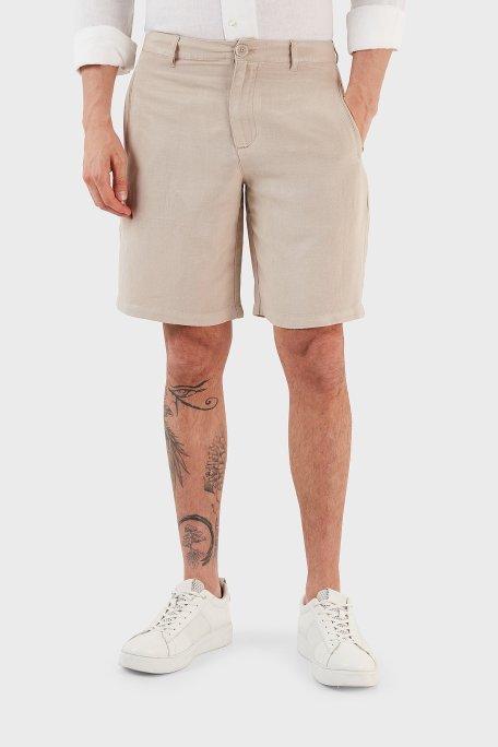 Armani Exchange Keten İpek Twill Erkek Bermuda 8NZS67 ZNFNZ 1724 BEJ - Armani Exchange (1)