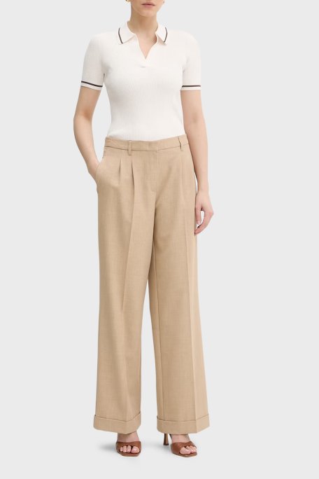 Armani Exchange Kontrast Kenar Süslemeli Kadın Polo XW001897 AF10352 U1003 Ekru - Armani Exchange (1)