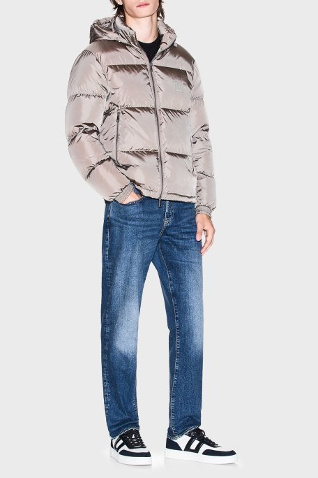 Armani Exchange Kuş Tüyü Dolgulu Çıkarılabilir Kapüşonlu Şişme Erkek Mont XM000348 AF12286 U6107 VİZON - Armani Exchange (1)