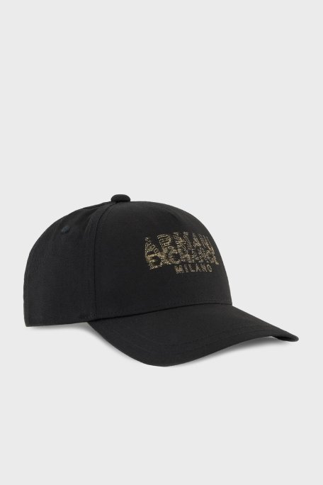 Armani Exchange Logo Baskılı % 100 Pamuk Erkek Şapka XM000284 AF12102 UC001 SİYAH - Armani Exchange