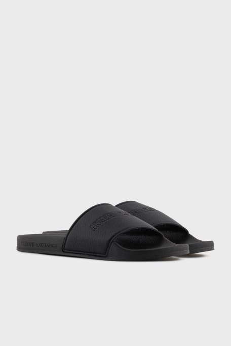 Armani Exchange Logo Baskılı Kaydırmaz Taban Erkek Terlik XUP017 XV795 00002 SİYAH - Armani Exchange (1)