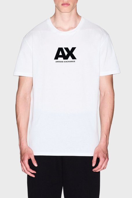 Armani Exchange Logo Baskılı Pamuklu Regular Fit Bisiklet Yaka Erkek T Shirt XM001403 AF16432 U0009 BEYAZ - Armani Exchange