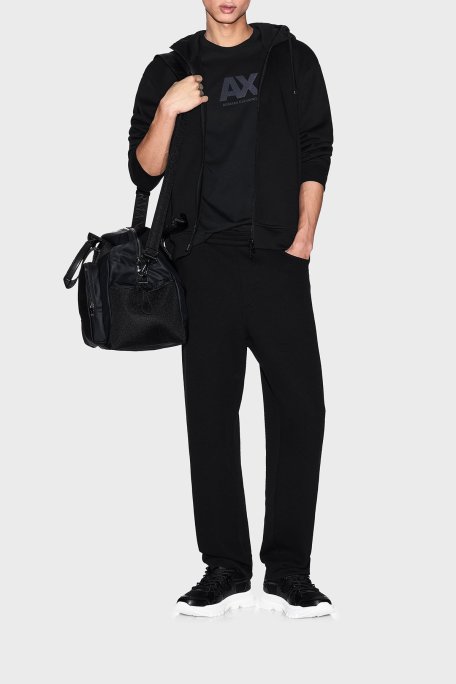 Armani Exchange Logo Baskılı Pamuklu Regular Fit Bisiklet Yaka Erkek T Shirt XM001403 AF16432 UC001 SİYAH - Armani Exchange (1)