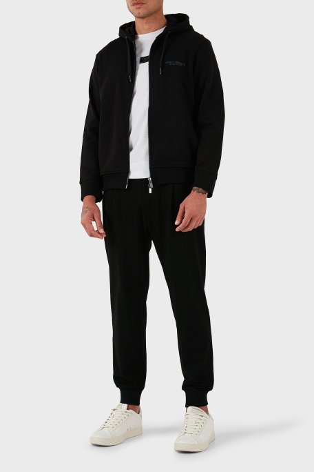 Armani Exchange Logo Baskılı Streç Pamuklu Regular Fit Kapüşonlu Erkek Sweat XM001293 AF20934 UC001 SİYAH - Armani Exchange (1)