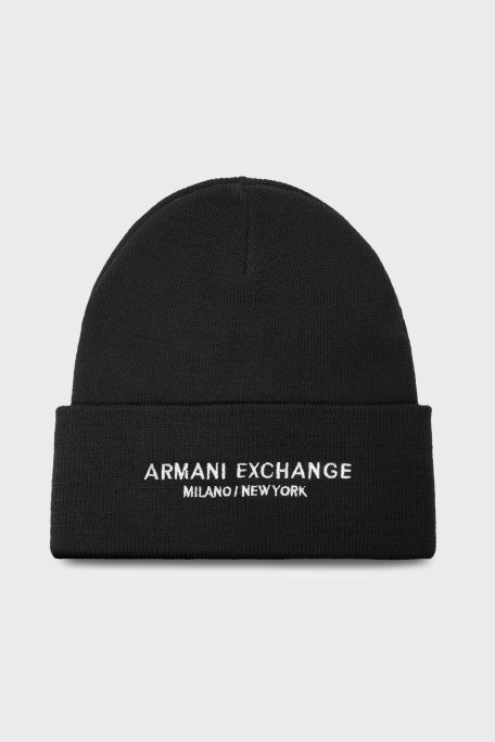 Armani Exchange Logo İşlemeli Erkek Bere XM001637 AF16950 UC001 SİYAH - Armani Exchange