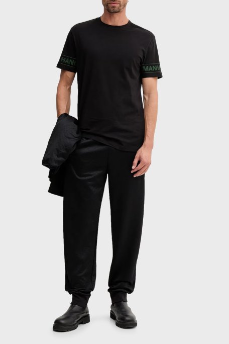 Armani Exchange Logolu % 100 Pamuk Regular Fit Bisiklet Yaka Erkek T Shirt XM001437 AF10356 UC001 SİYAH - Armani Exchange (1)