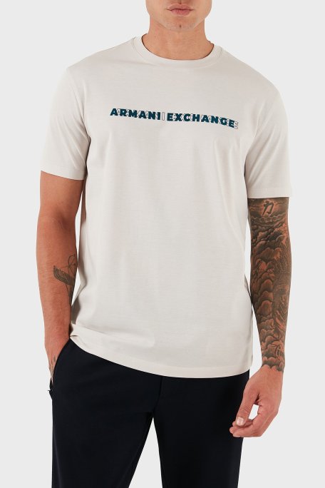 Armani Exchange Logolu % 100 Pamuk Regular Fit Bisiklet Yaka Erkek T Shirt XM001458 AF10364 U1013 GRİ - Armani Exchange