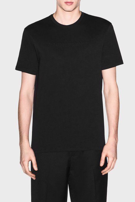 Armani Exchange Logolu % 100 Pamuk Regular Fit Bisiklet Yaka Erkek T Shirt XM002467 AF10356 UC001 SİYAH - Armani Exchange