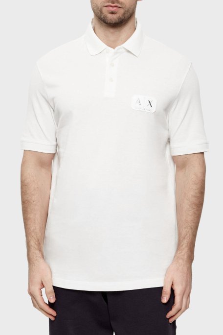 Armani Exchange Logolu % 100 Pamuk Regular Fit Düğmeli Erkek Polo XM002231 AF10366 U0009 BEYAZ - Armani Exchange