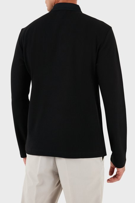 Armani Exchange Logolu % 100 Pamuk Regular Fit Düğmeli Erkek Polo Yaka T Shirt XM001394 AF16262 UC001 SİYAH - Armani Exchange (1)