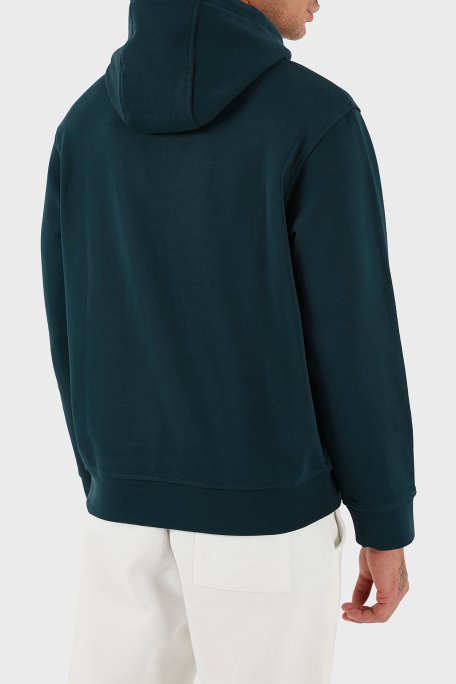Armani Exchange Logolu % 100 Pamuk Regular Fit Kapüşonlu Erkek Sweat XM001380 AF10830 UB022 PETROL - Armani Exchange (1)