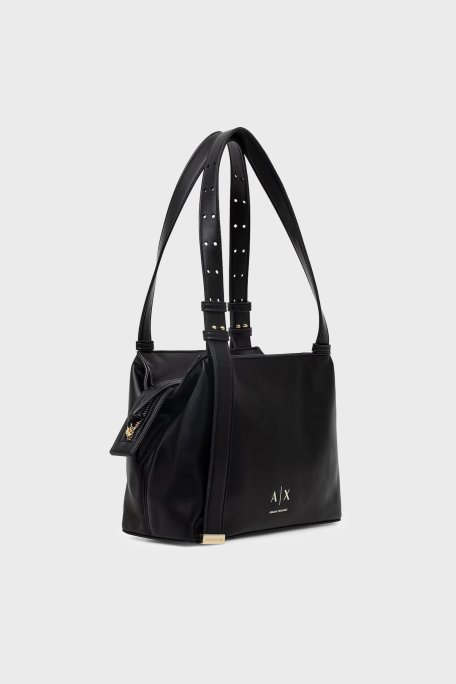 Armani Exchange Logolu Ayarlanabilir Askılı Bayan Çanta XW002604 AF19902 UC001 SİYAH - Armani Exchange (1)